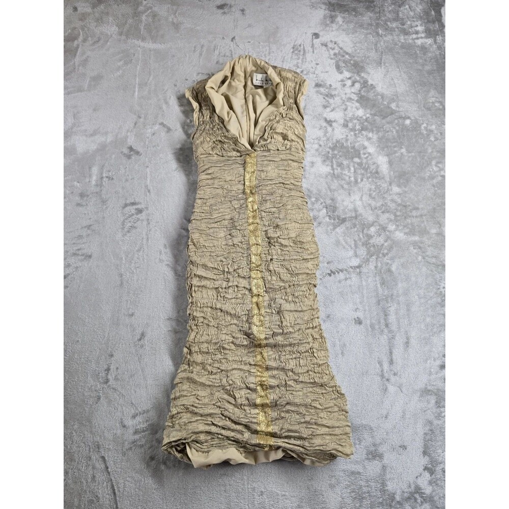 Vntg Nicole Miller ruched bodycon dress 4 USA made cocktail party minimalist Y2K